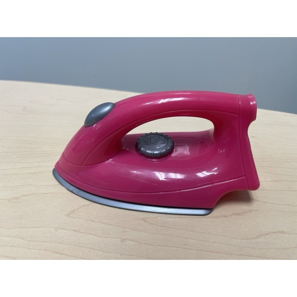 Realistic Pretend Play Steam Iron 6.5" Pink with Sounds Toy